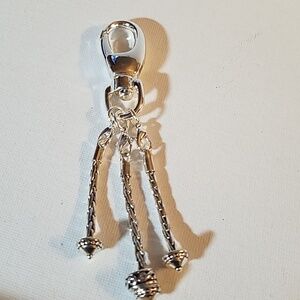 Silver Tone Beaded Keyring